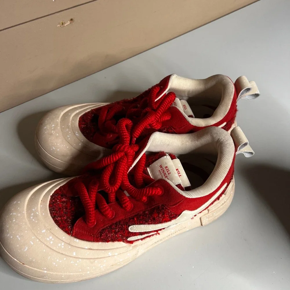 Killwinner Smile Life Series Red Cream Chunky Platform Sneakers Mens‎ 11